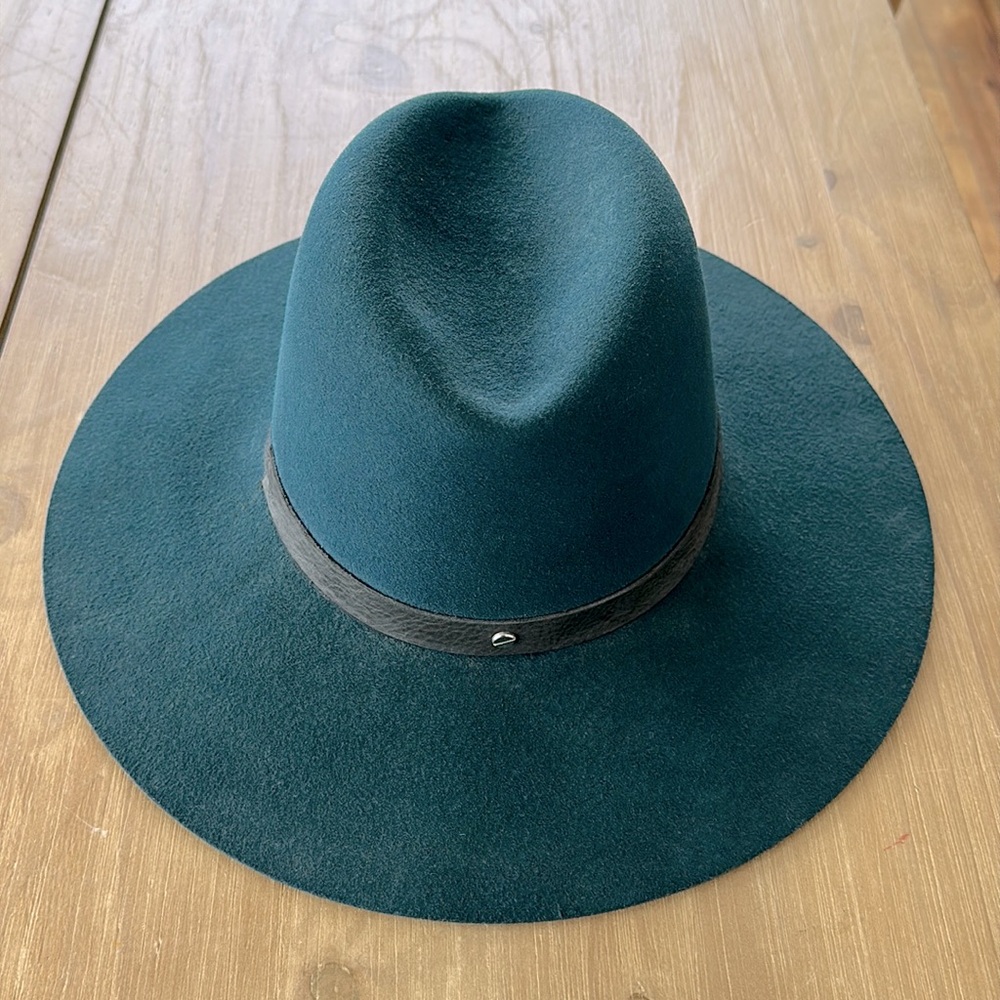 Janessa Leone teal wool hat medium